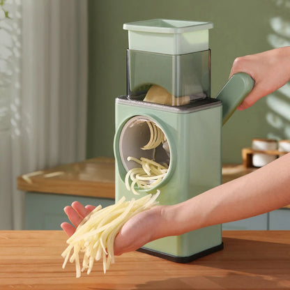 Manual Rotary Vegetable Slicer Grater 3-in-1 Kitchen Tool - 𝖁𝖎𝖛𝖆𝖈𝖊