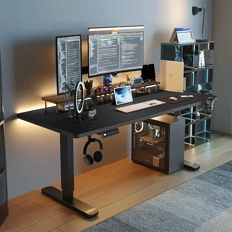 Electric Standing Desk Workstation With Cup & Headphone Hook